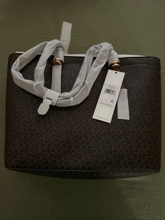Calvin Klein Handbags - Calvin Klein Dark Brown Logo Tote
